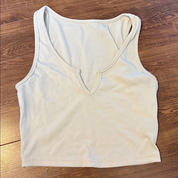 Tops | White Ribbed Tank Top | Poshmark